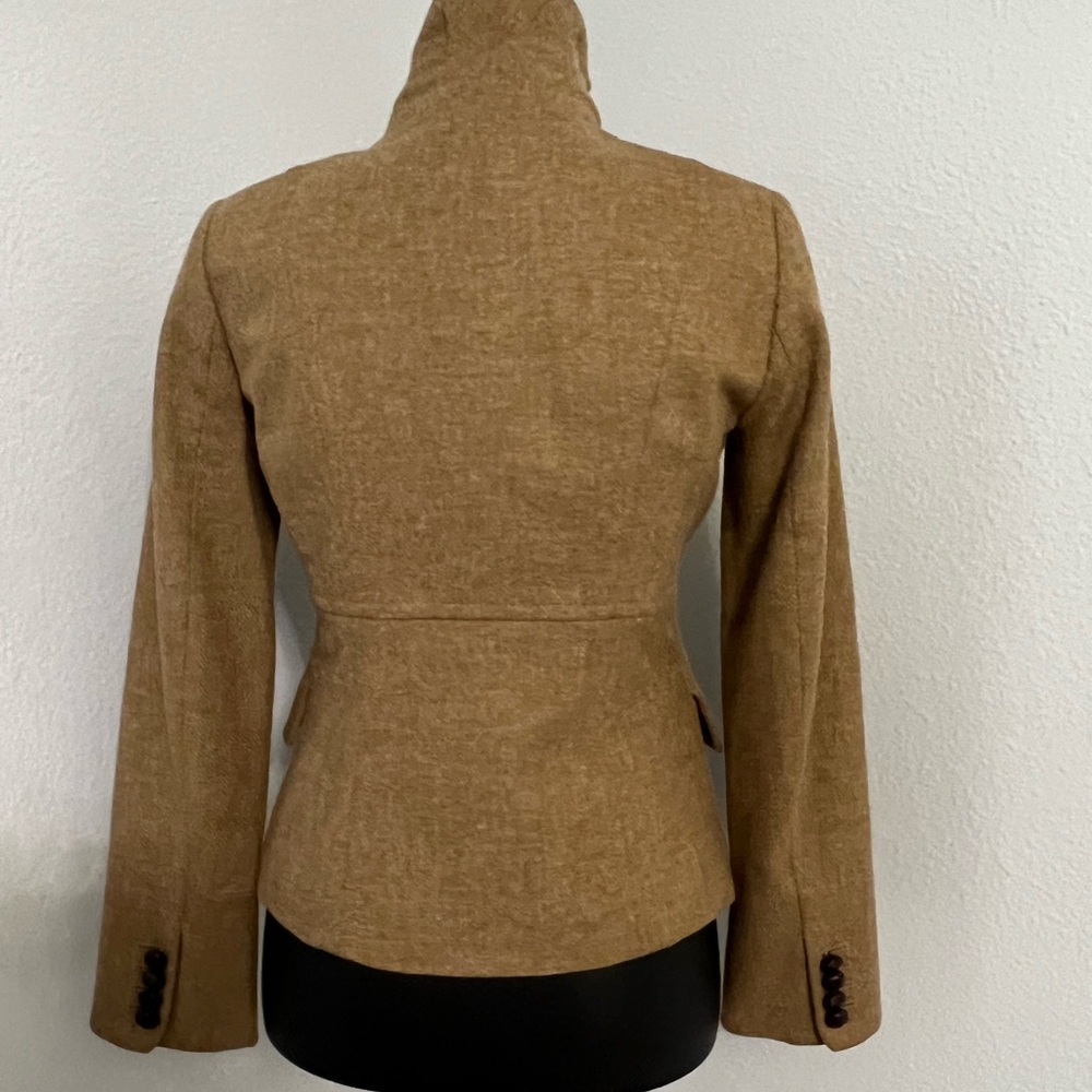 J. Crew Bella Wool Herringbone Blazer jacket in Tan 0 XS - Picture 4 of 6